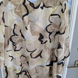 Blooms At Brunch Double Chiffon Blouse Size XL By Kim Gravel New